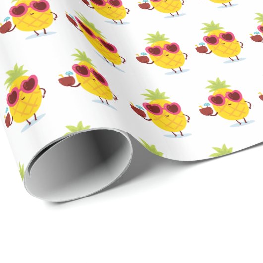 Ananas Tiki Luau Gift Wrap Papier Tropisch (Rol Hoek)