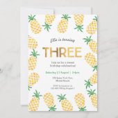 Ananas tropical 3ème anniversaire Invitation (Devant)