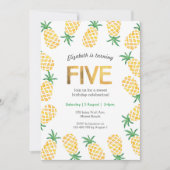 Ananas tropical 5e anniversaire Invitation (Devant)