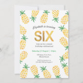 Ananas tropical 6e anniversaire Invitation (Devant)