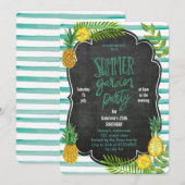 Ananas Tropical | Invitation pour une soirée Luau  (Devant / Derrière)