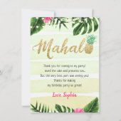 Ananas tropical Mahalo Carte de remerciements (Devant)