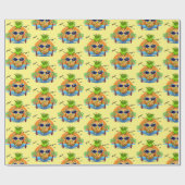 Ananas Tropical Noël Papier d'enveloppement cadeau (Plat)