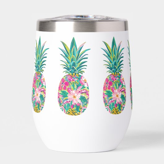 Ananas tropical rose et vert (Avant)