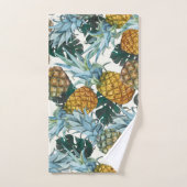 Ananas Tropicaux & Feuilles Île Exotique (Serviette à main)