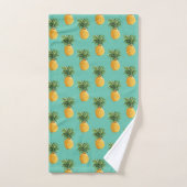 Ananas tropicaux sur Teal (Serviette à main)
