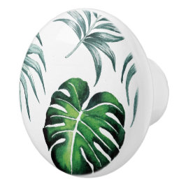 Ananas Tropisch Aquarel Jungle Palm Patroon Keramische Knop
