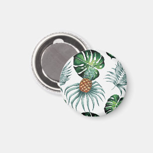 Ananas Tropisch Aquarel Jungle Palm Patroon Magneet