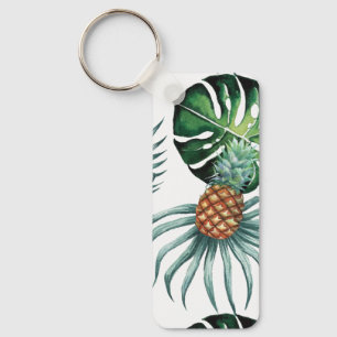 Ananas Tropisch Aquarel Jungle Palm Patroon Sleutelhanger