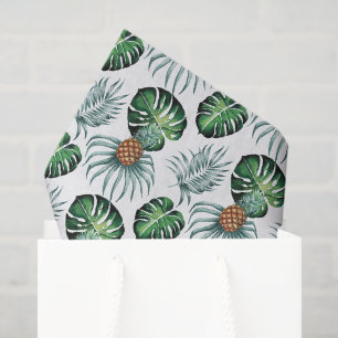 Ananas Tropisch Aquarel Jungle Palm Patroon Tissuepapier