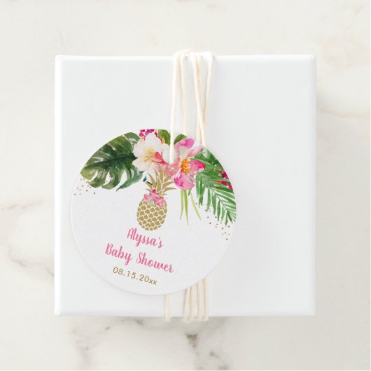 Ananas Tropisch Baby shower Bedankjes Labels (In situ)