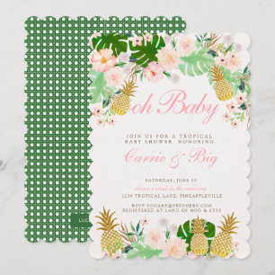 Ananas Tropisch Baby shower Uitnodigen Kaart