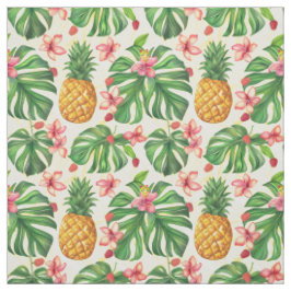 Ananas Tropisch Bloemmotief Stof