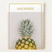 Ananas Tropisch Goud Gepersonaliseerde Naam Planner (Achterkant)