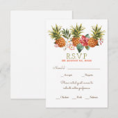Ananas tropisch strand bruiloft RSVP Kaartje (Voorkant / Achterkant)