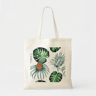 Ananas Tropisch Waterverf Jungle Palm Patroon Tote Bag