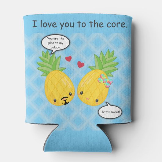 ananas tropische pina colada Romantic Blikjeskoeler (Achterkant)