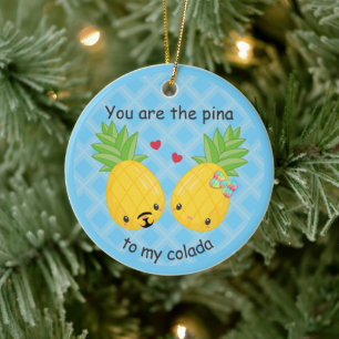 ananas tropische pina colada Romantic Keramisch Ornament