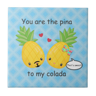 ananas tropische pina colada Romantic Tegeltje