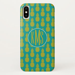 ananas tropische vruchten   Monogram iPhone X Hoesje