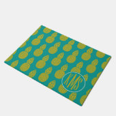 ananas tropische vruchten | Monogram Deurmat (Schuin)