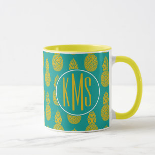 ananas tropische vruchten Monogram Mok