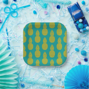 ananas tropische vruchten papieren bordje