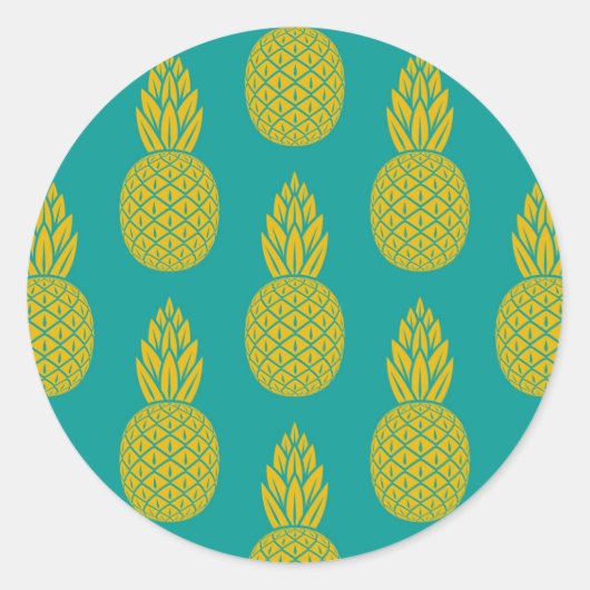 ananas tropische vruchten ronde sticker (Voorkant)