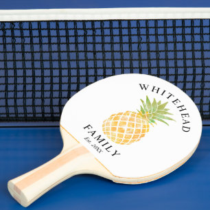 Ananas Tropische Waterverf Monogram Tafeltennisbatje