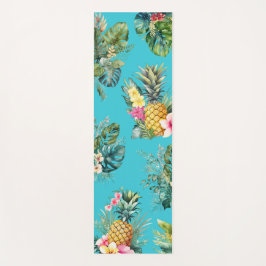 Ananas Tropische Yoga Mat Blauw