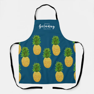 Ananas turquoise blauw schort