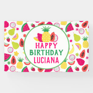 Ananas Tutti Frutti Fruit Verjaardagsfeest Spandoek