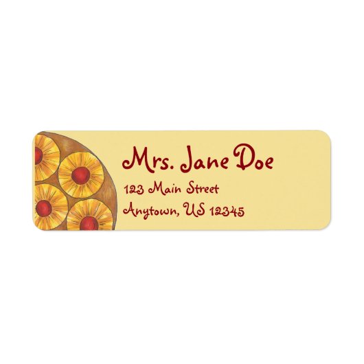 Ananas Upside Down Cake Cherry Étiquettes (Devant)