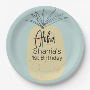 Ananas Verjaardag Tropische Zomer Aloha Feest Papieren Bordje