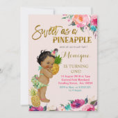 Ananas verjaardagsuitnodiging Afro-Amerikaanse Kaart (Voorkant)