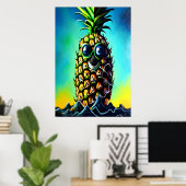 Ananas vous sourit | AI Art Poster (Bureau à domicile)