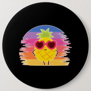 Ananas Vrede Aloha Stranden Hawaïaans Shirt Ronde Button 6,0 Cm