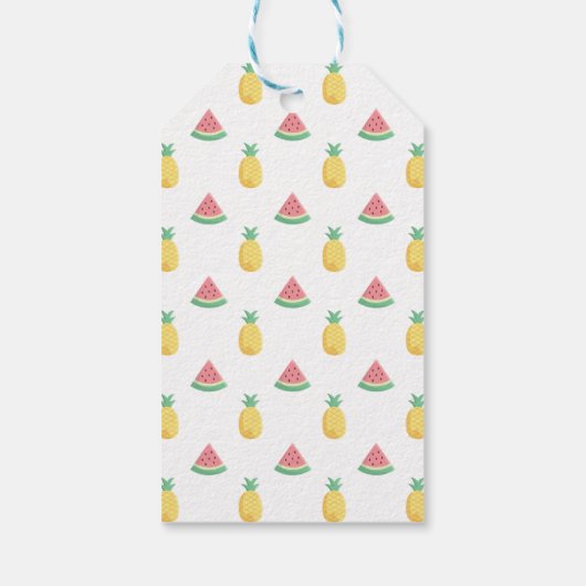 Ananas Watermeloen Flamingo Dank u Cadeau Labels Cadeaulabel (Achterkant)