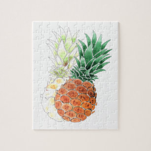 Ananas, waterverf. legpuzzel