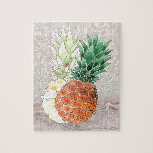 Ananas, waterverf. legpuzzel (Verticaal)