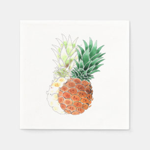 Ananas, waterverf. servet
