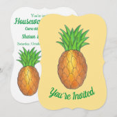 Ananas Welkom Open House Housewarming Party Kaart (Voorkant / Achterkant)