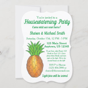 Ananas Welkom Open House Housewarming Party Kaart