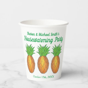 Ananas Welkom Open House Housewarming Party Papieren Bekers