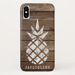 ananas, Whitewash op hout iPhone X Hoesje