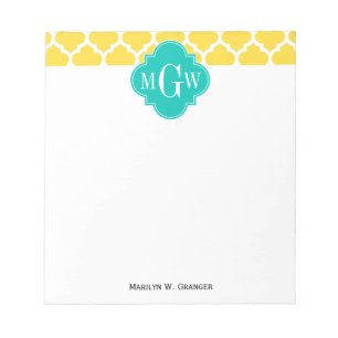 Ananas WhMarokkaans #5 Blauwgroen 3 Initiaal monog Notitieblok