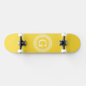 Ananas WHT Grieks Sleutel RND Lijst Initiaal Monog Skateboard (Horizontaal)