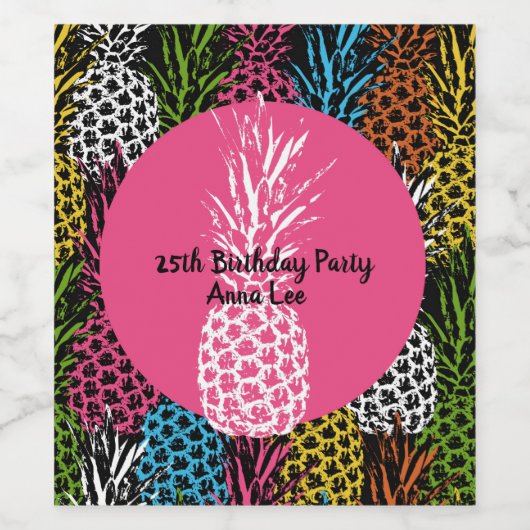 Ananas Wilde en zoete anananas Wijn Etiket (Enkel label)