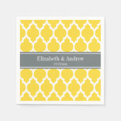 Ananas Wit Marokkaans #4 Houtskool Naam Monogram Servetten (Voorkant)