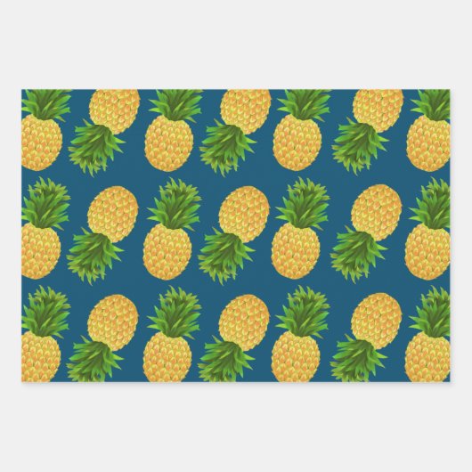 Ananas Wrapping Papier Flat Sheet Set van 3 Inpakpapier Vel (Voorkant 3)